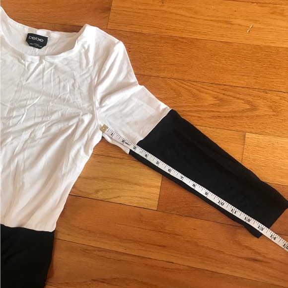 Bebe three colored long sleeve high low dress in sz M. Great condition. - Picture 9 of 15